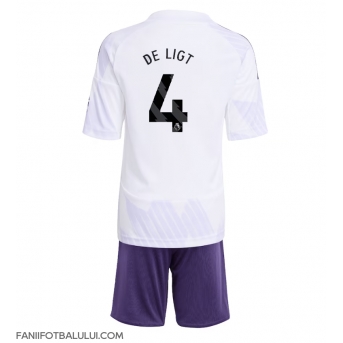 Manchester United Matthijs de Ligt #4 Echipament de Fotbal Replică 2025-26 Copii Deplasare (+ Șorturi)